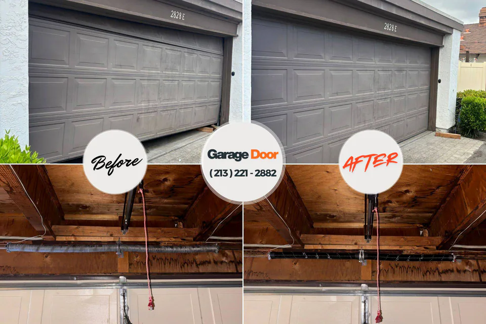 Before and after: garage door spring repair Eden Valley, MN